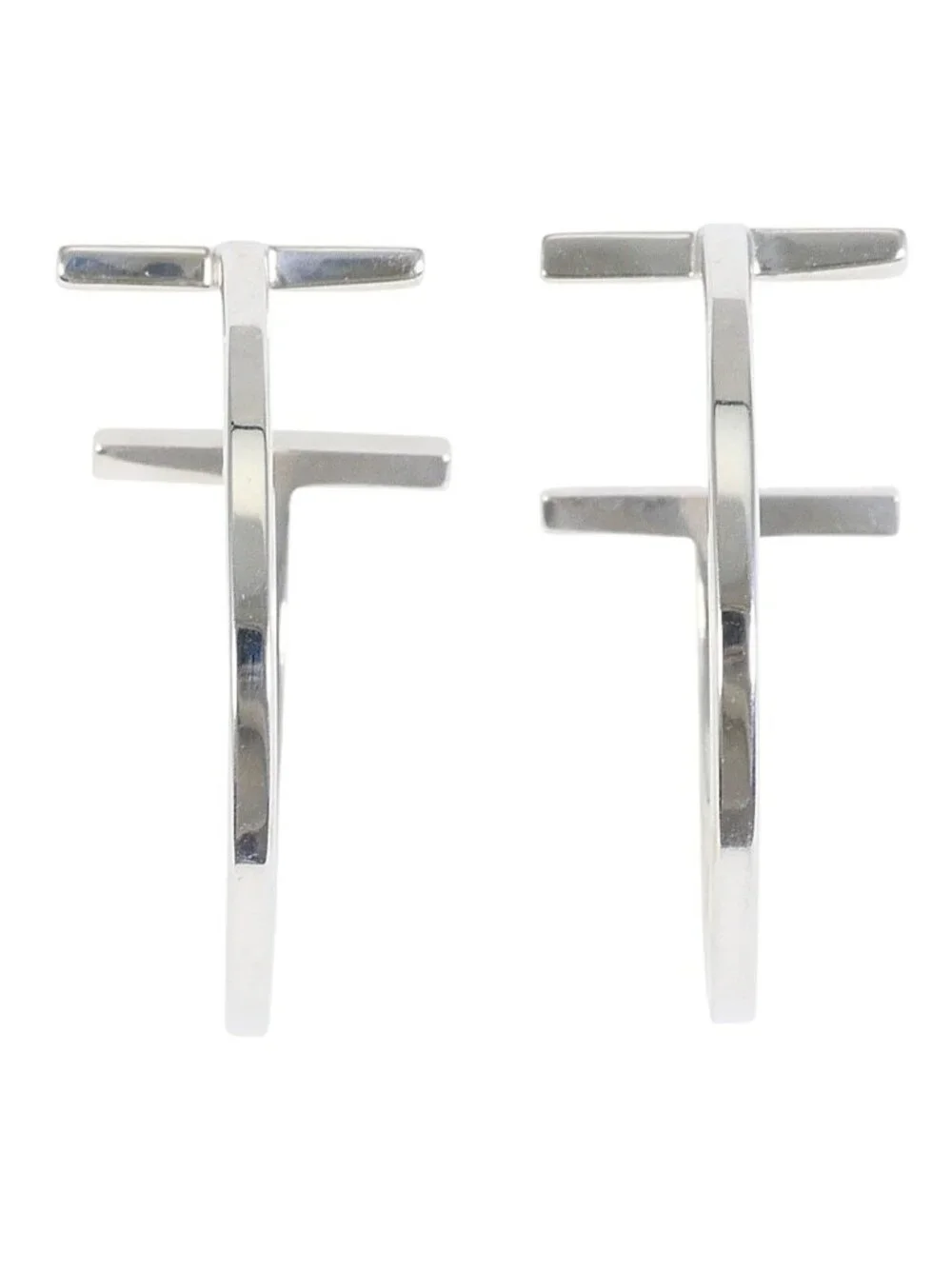 Tiffany & Co T Wire Hoop 925 Sterling Silver Earrings